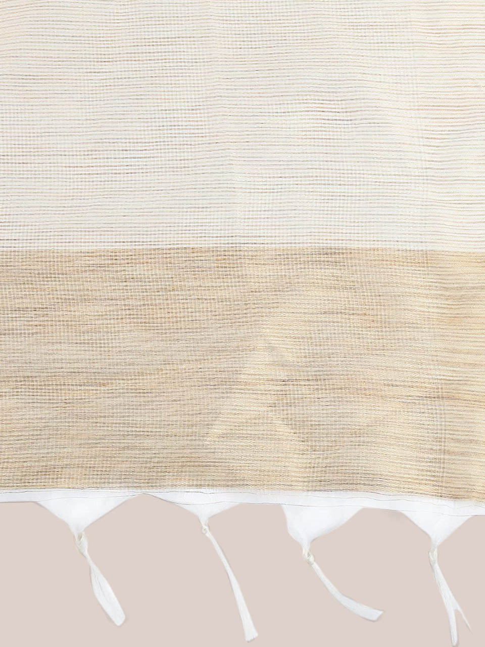 Beige & Gold Woven Cotton Blend Dupatta freeshipping - Dupatta Bazaar
