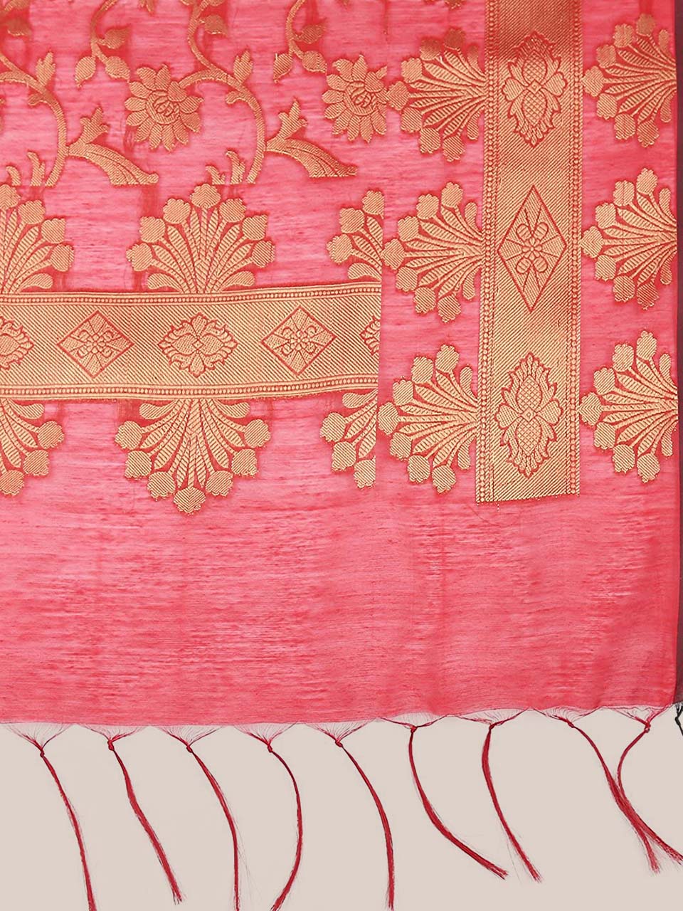 Red & Gold Banarasi Silk Dupatta freeshipping - Dupatta Bazaar