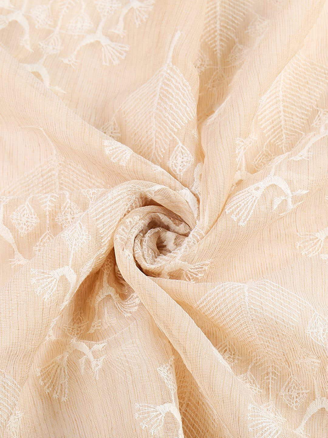 Off White Dupatta with Lucknowi Embroidery. freeshipping - Dupatta Bazaar