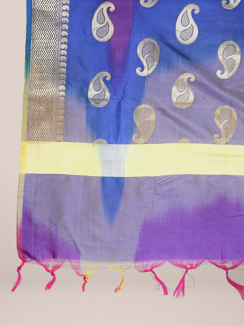 Blue, Shaded Banarasi Silk Dupatta freeshipping - Dupatta Bazaar