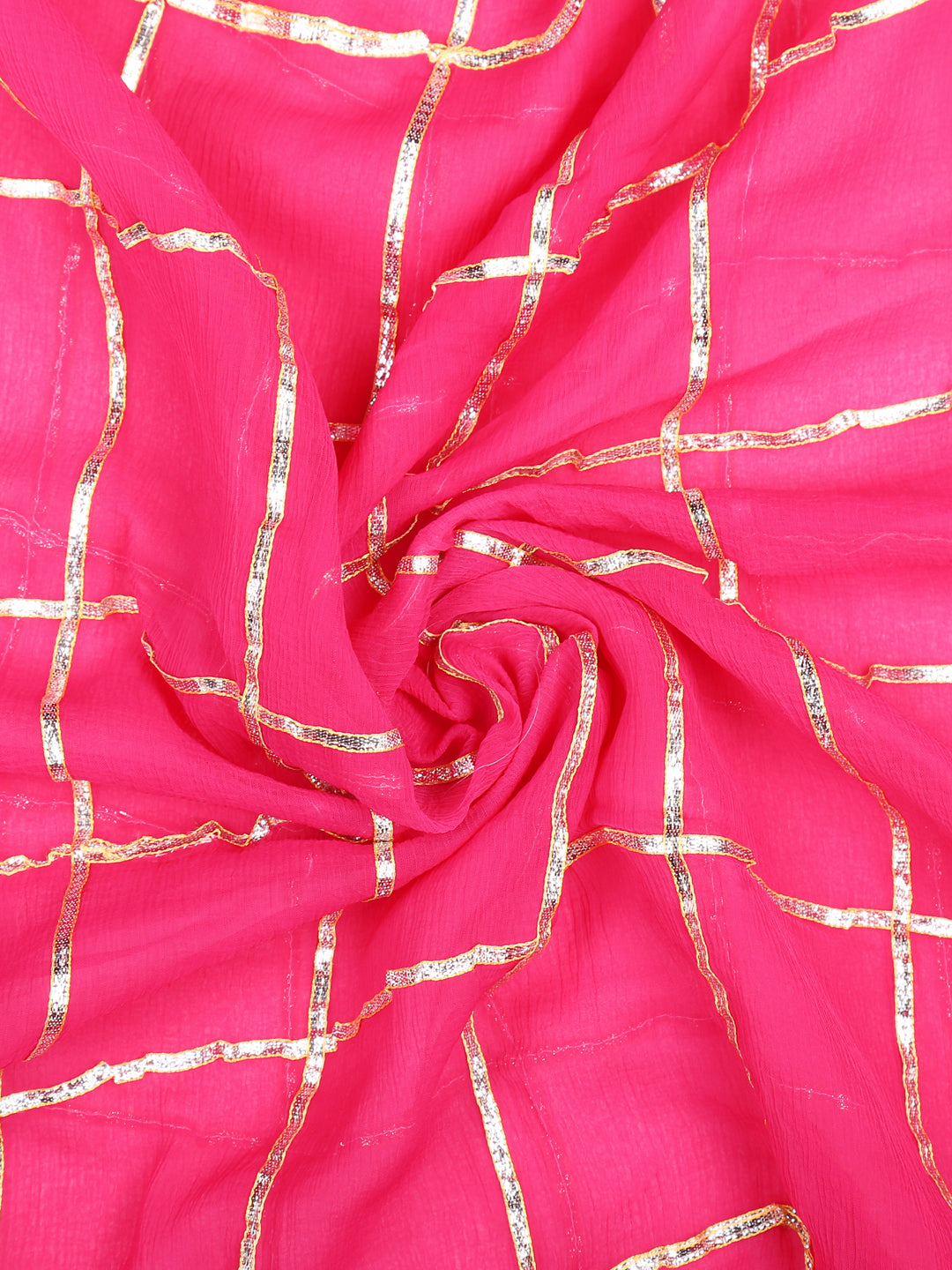 Dupatta Bazaar Woman's Pink & Gold Phulkari Border Dupatta - Dupatta Bazaar