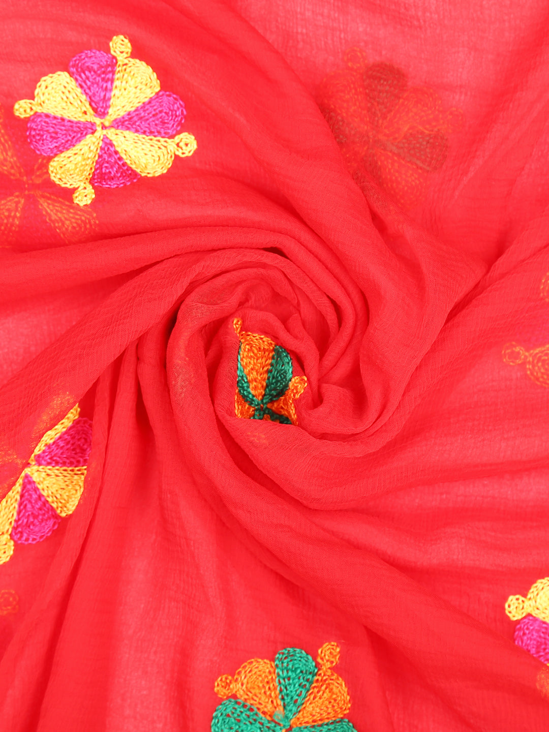 Dupatta Bazaar Woman's Red Phulkari Dupatta - Dupatta Bazaar