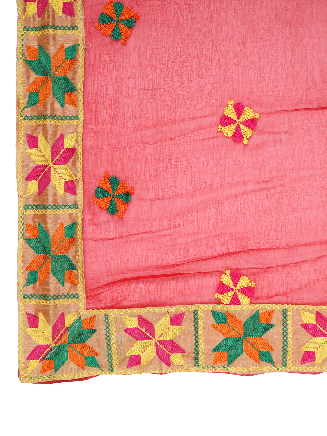 Dupatta Bazaar Woman's Red Phulkari Dupatta - Dupatta Bazaar