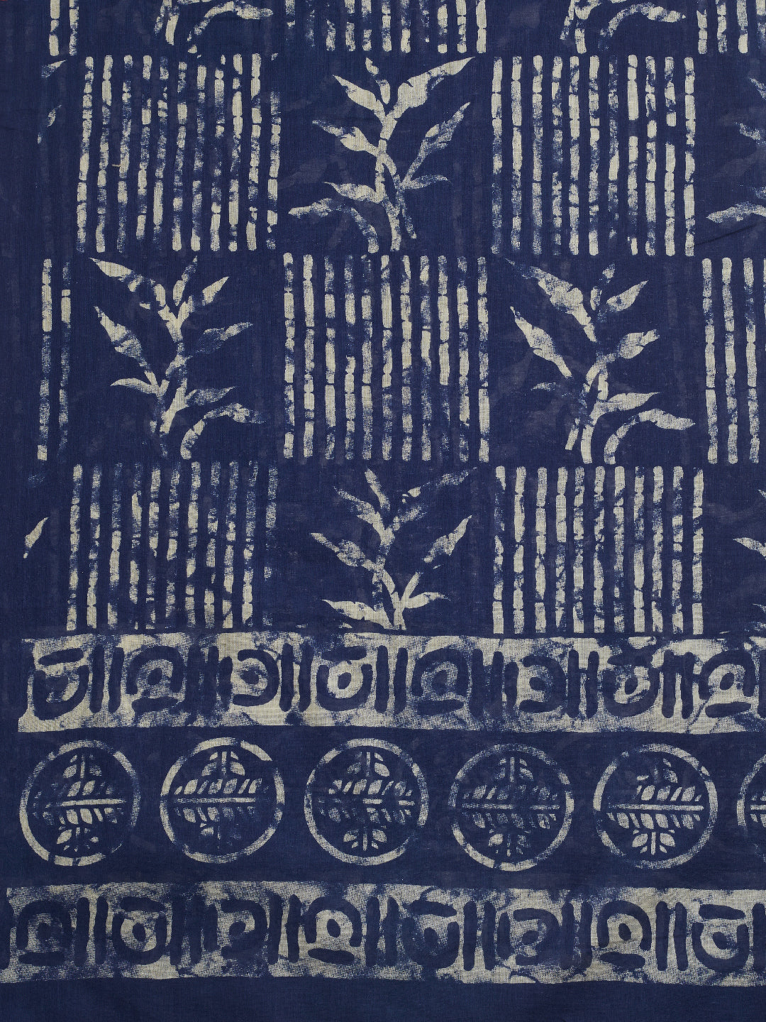 Dupatta Bazaar Woman's Cotton Indigo & Off White Block Printed Dupatta - Dupatta Bazaar