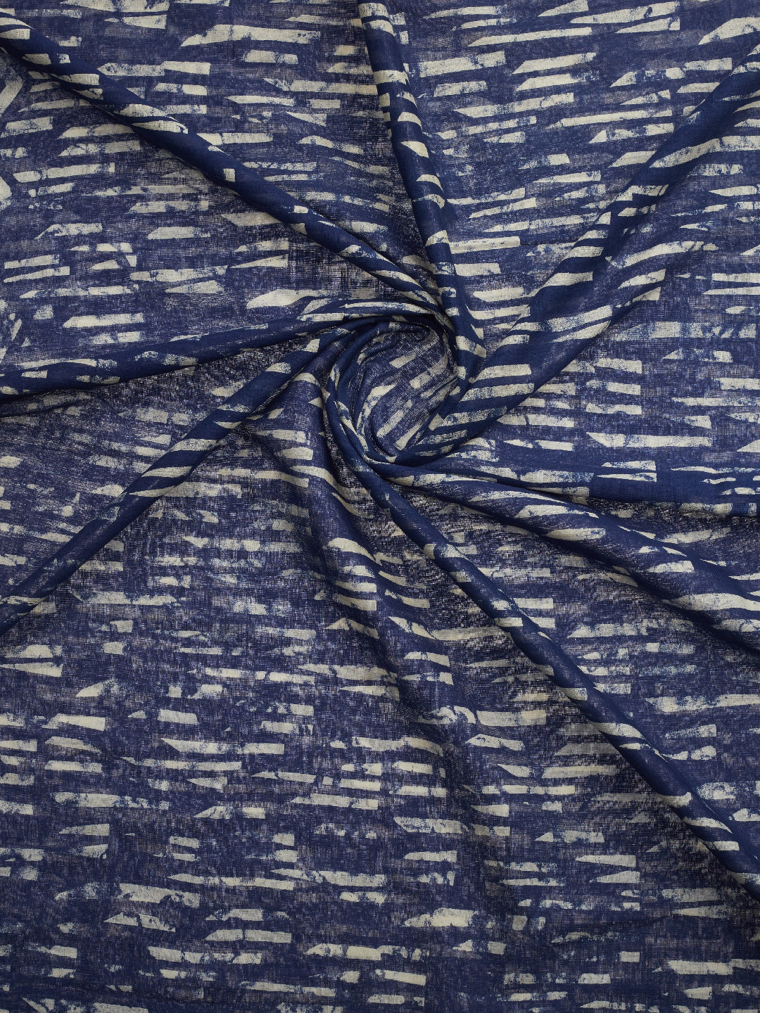 Dupatta Bazaar Woman's Cotton Indigo & Off White Block Printed Dupatta - Dupatta Bazaar
