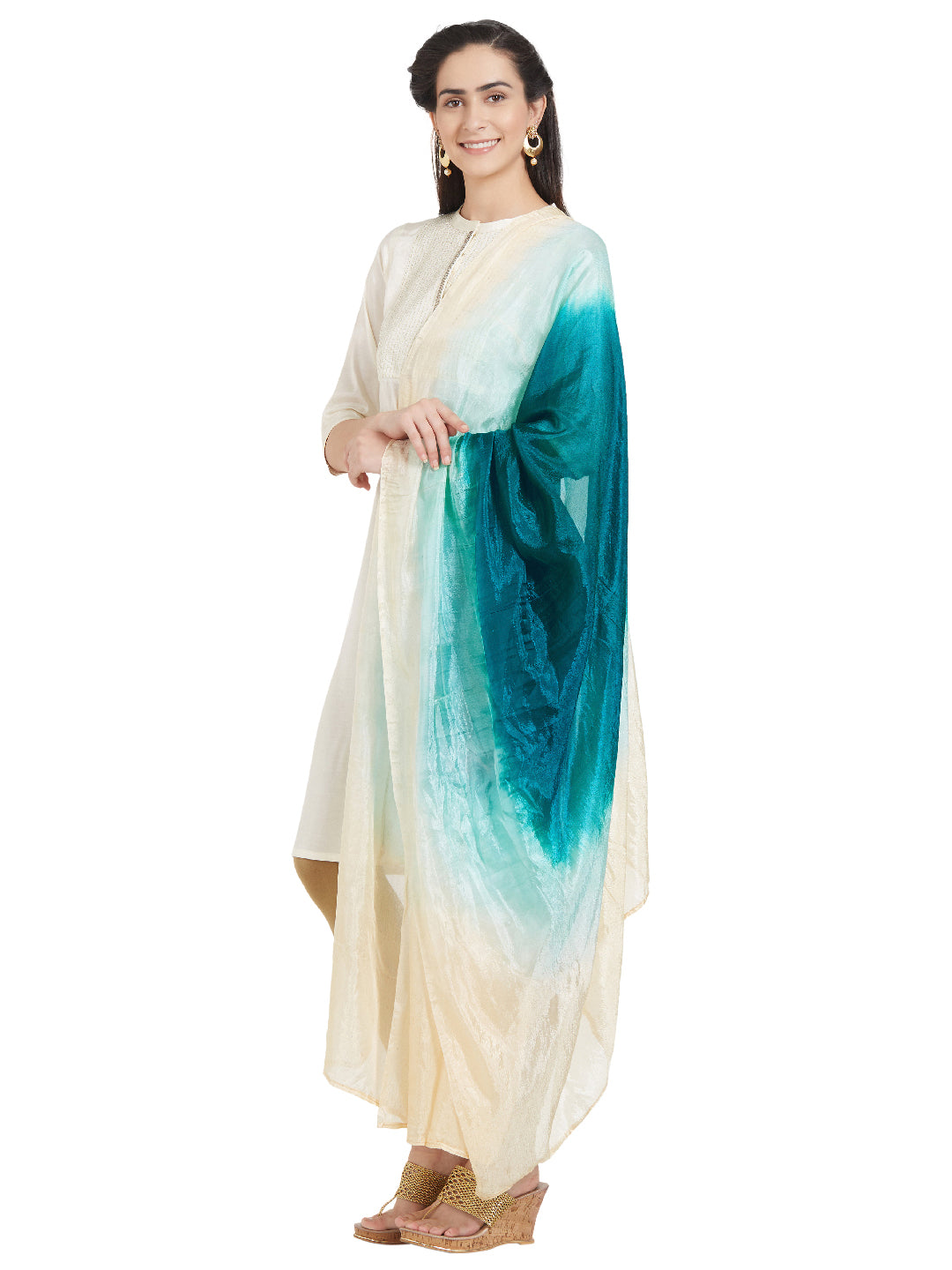 Dupatta Bazaar Woman's Multicoloured Art Silk Dupatta - Dupatta Bazaar