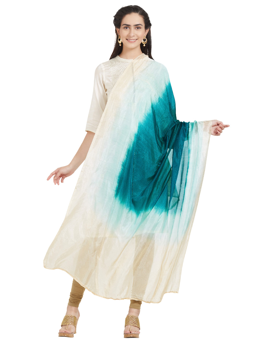 Dupatta Bazaar Woman's Multicoloured Art Silk Dupatta - Dupatta Bazaar