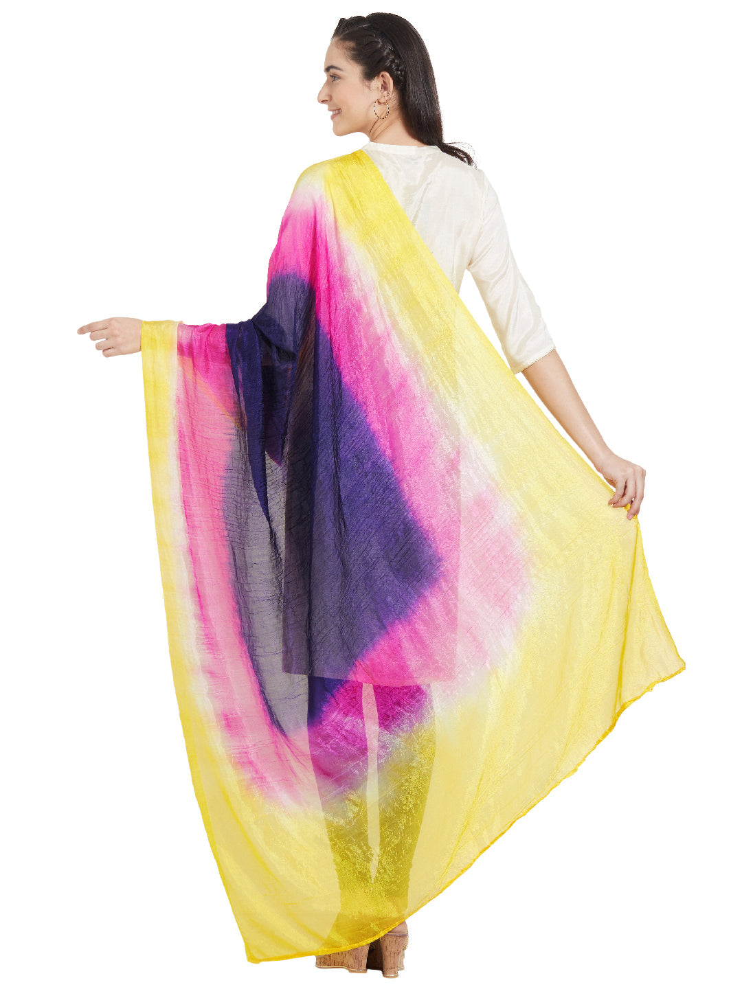 Dupatta Bazaar Woman's Multicoloured Art Silk Dupatta - Dupatta Bazaar