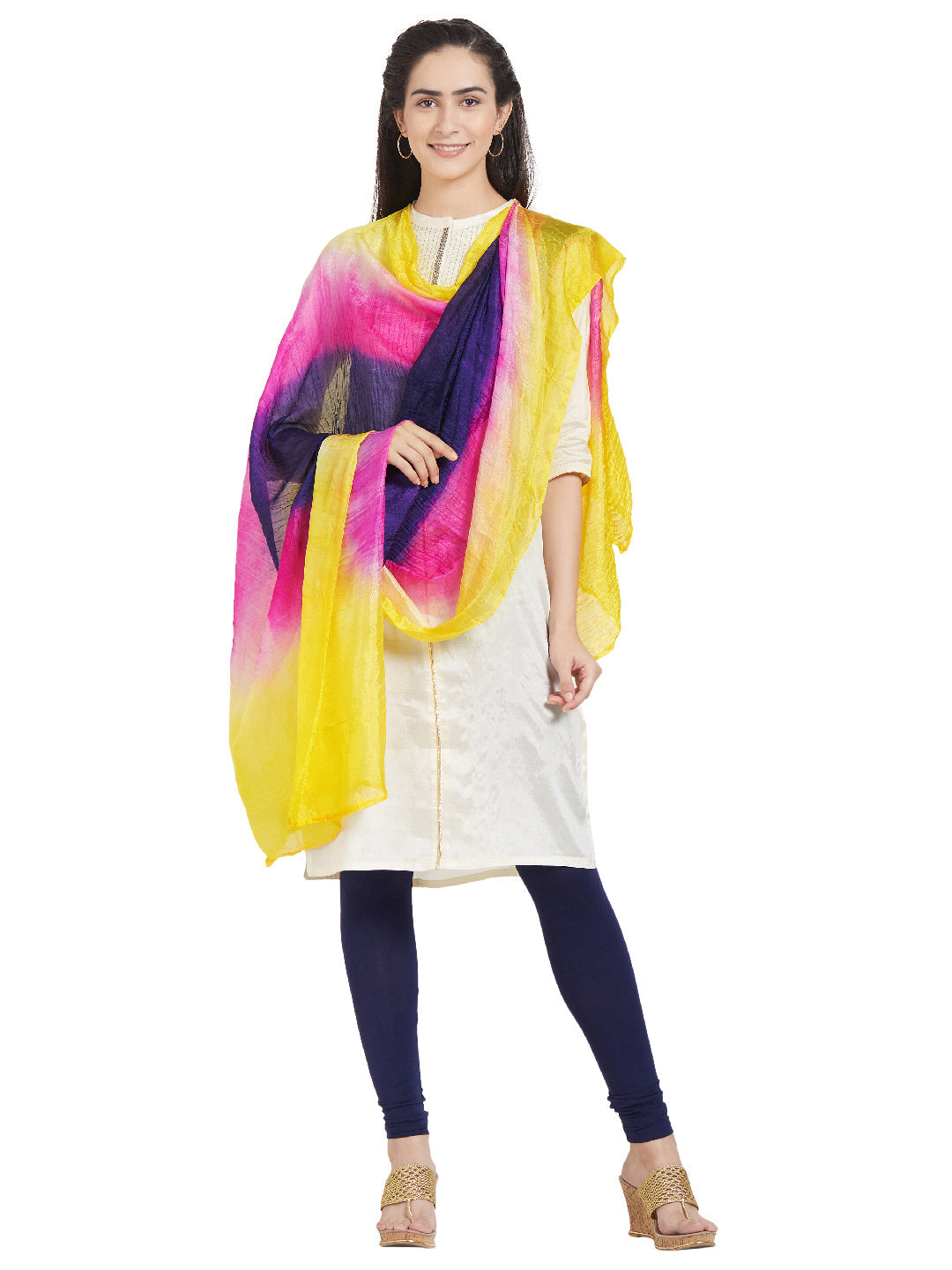 Dupatta Bazaar Woman's Multicoloured Art Silk Dupatta - Dupatta Bazaar