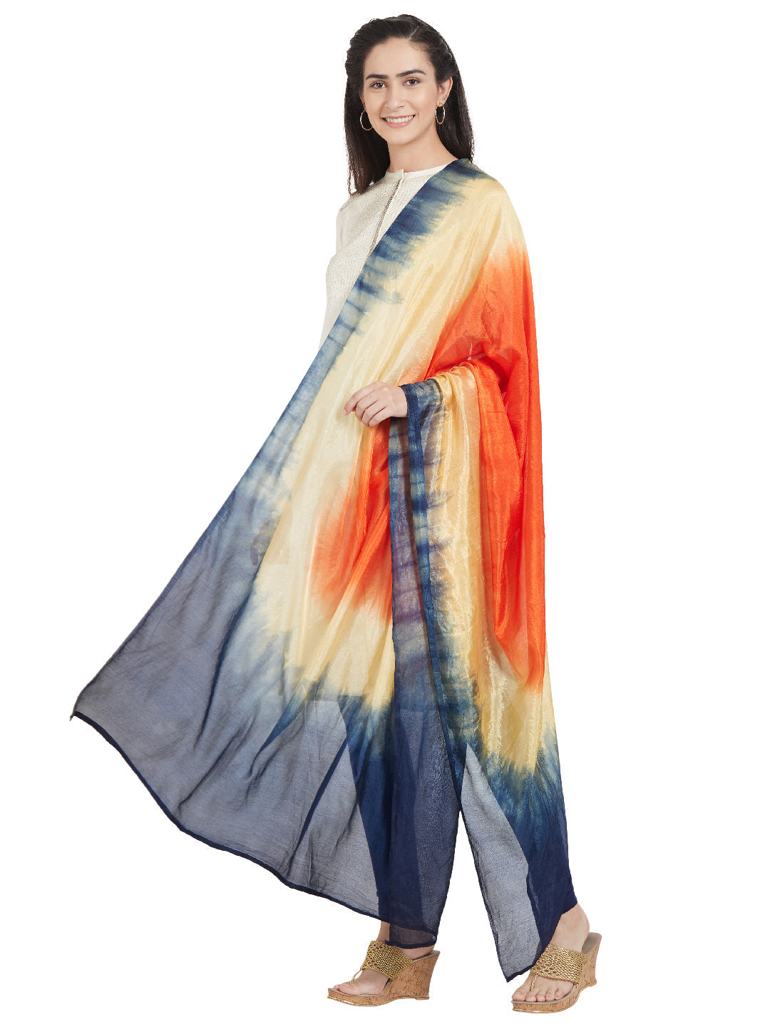 Dupatta Bazaar Woman's Multicoloured Art Silk Dupatta - Dupatta Bazaar