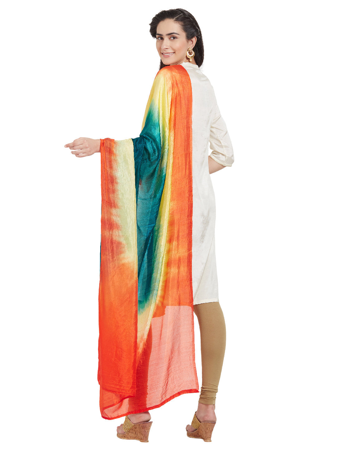 Dupatta Bazaar Woman's Multicoloured Art Silk Dupatta - Dupatta Bazaar