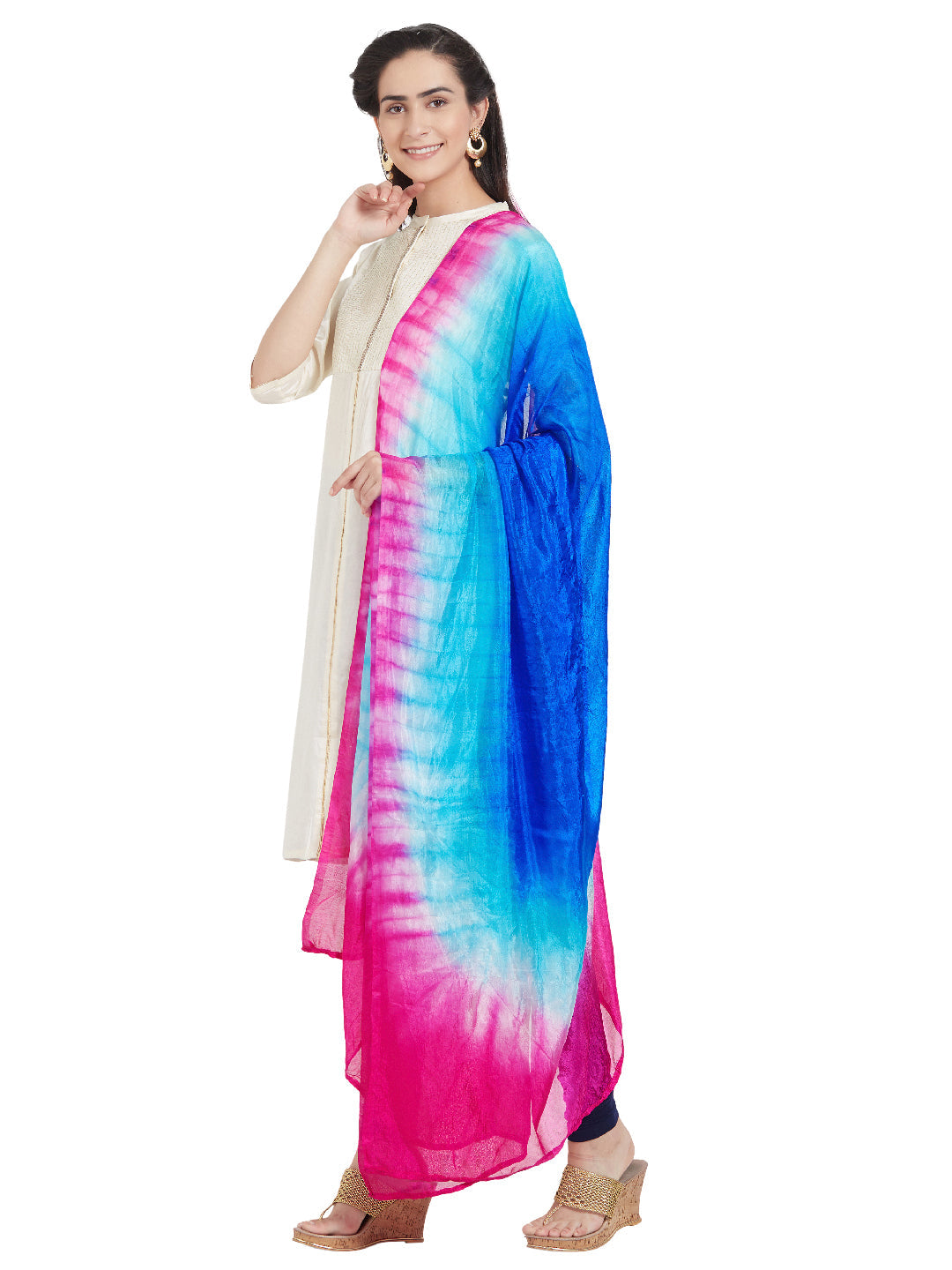 Dupatta Bazaar Woman's Multicoloured Art Silk Dupatta - Dupatta Bazaar