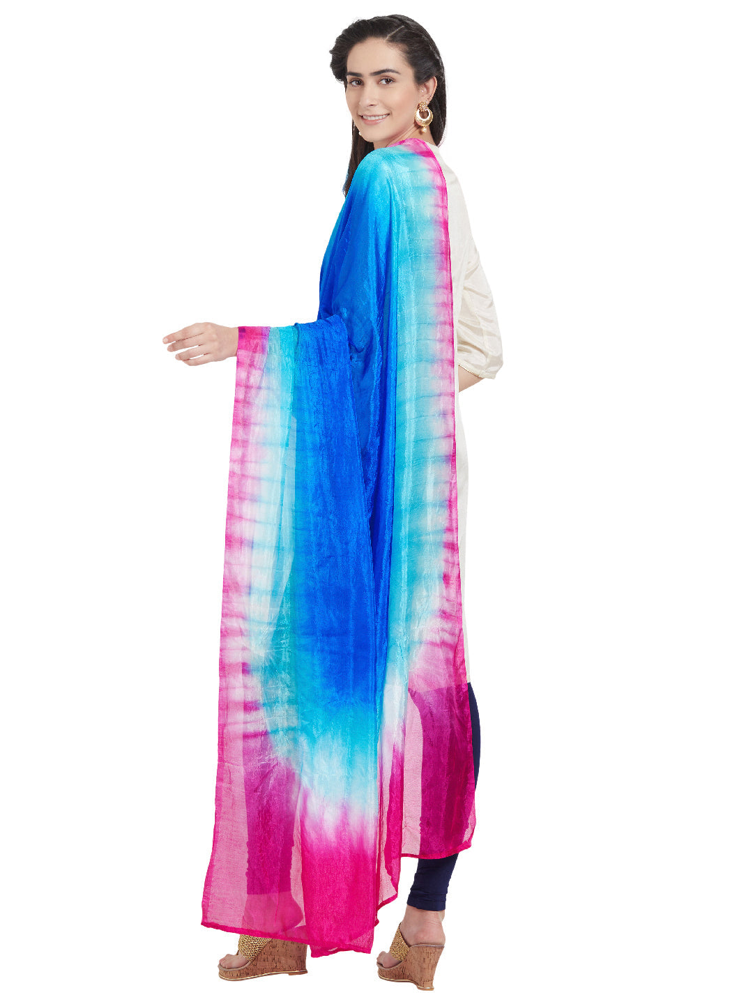 Dupatta Bazaar Woman's Multicoloured Art Silk Dupatta - Dupatta Bazaar