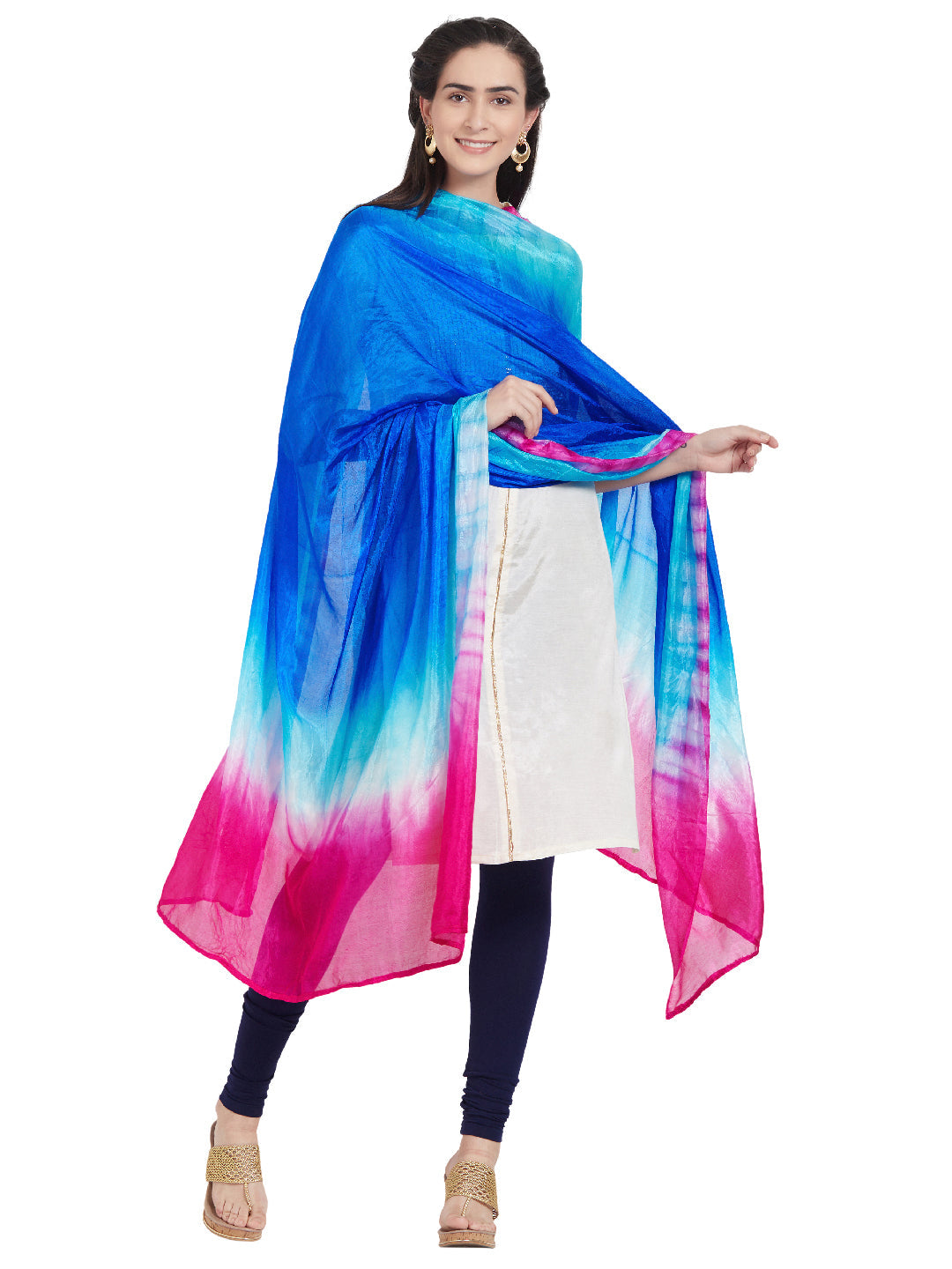 Dupatta Bazaar Woman's Multicoloured Art Silk Dupatta - Dupatta Bazaar