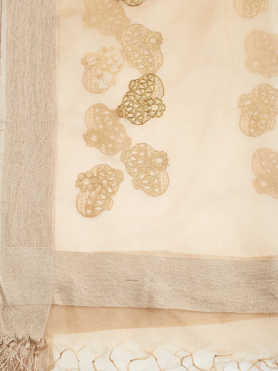 Gold Organza Jute Border Dupatta freeshipping - Dupatta Bazaar