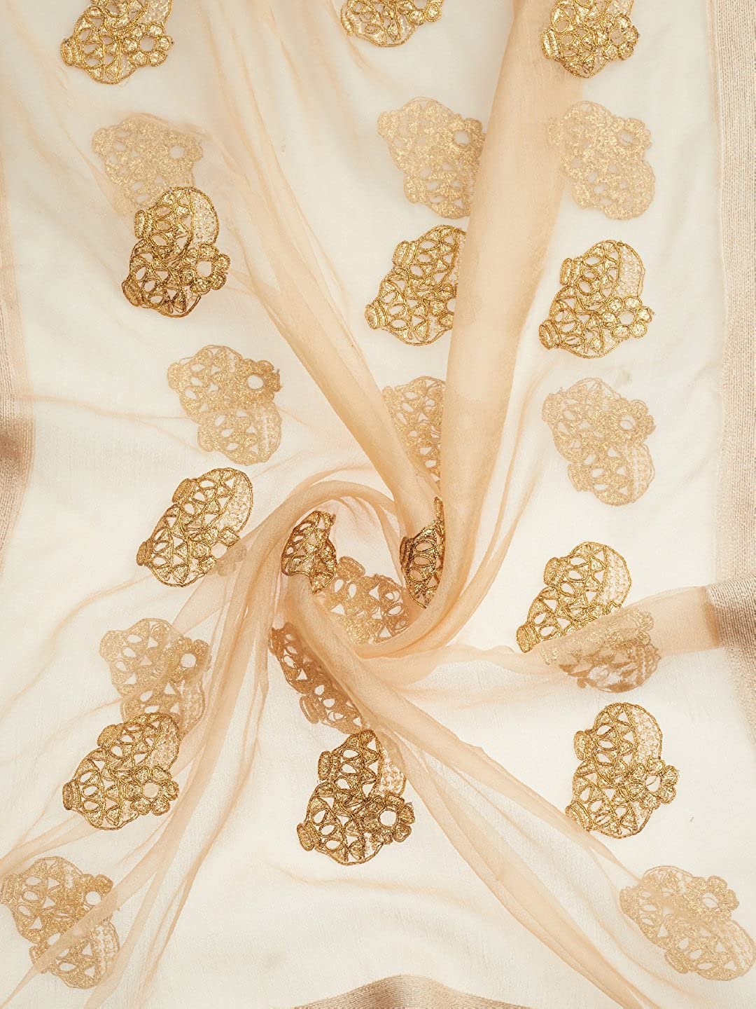 Gold Organza Jute Border Dupatta freeshipping - Dupatta Bazaar
