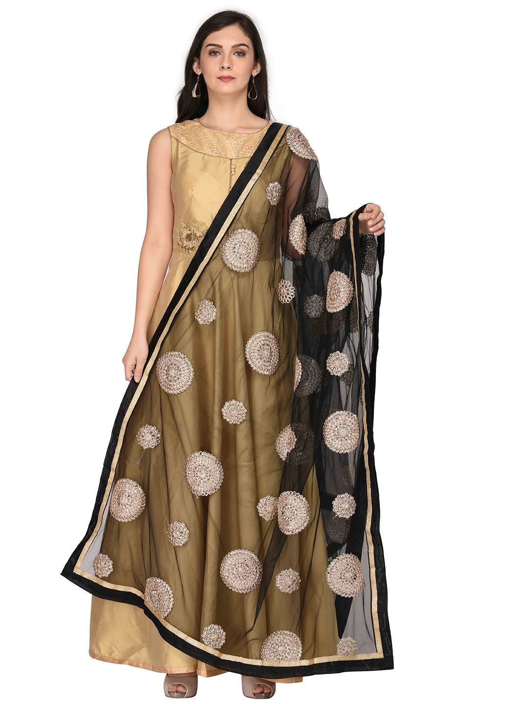 Dupatta Bazaar Woman's Embroidered Net Dupatta - Dupatta Bazaar