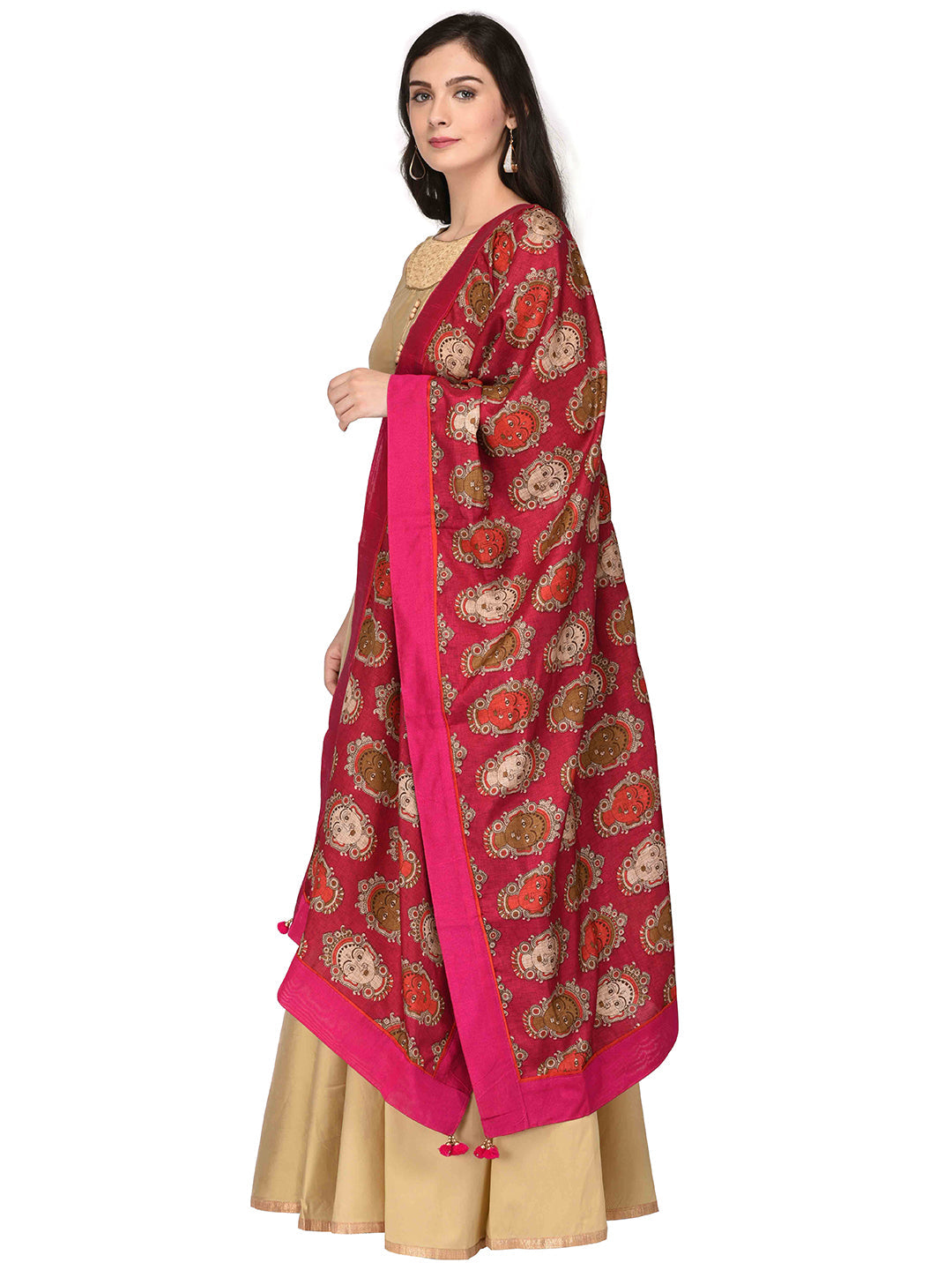 Dupatta Bazaar Woman's Printed Silk Dupatta - Dupatta Bazaar