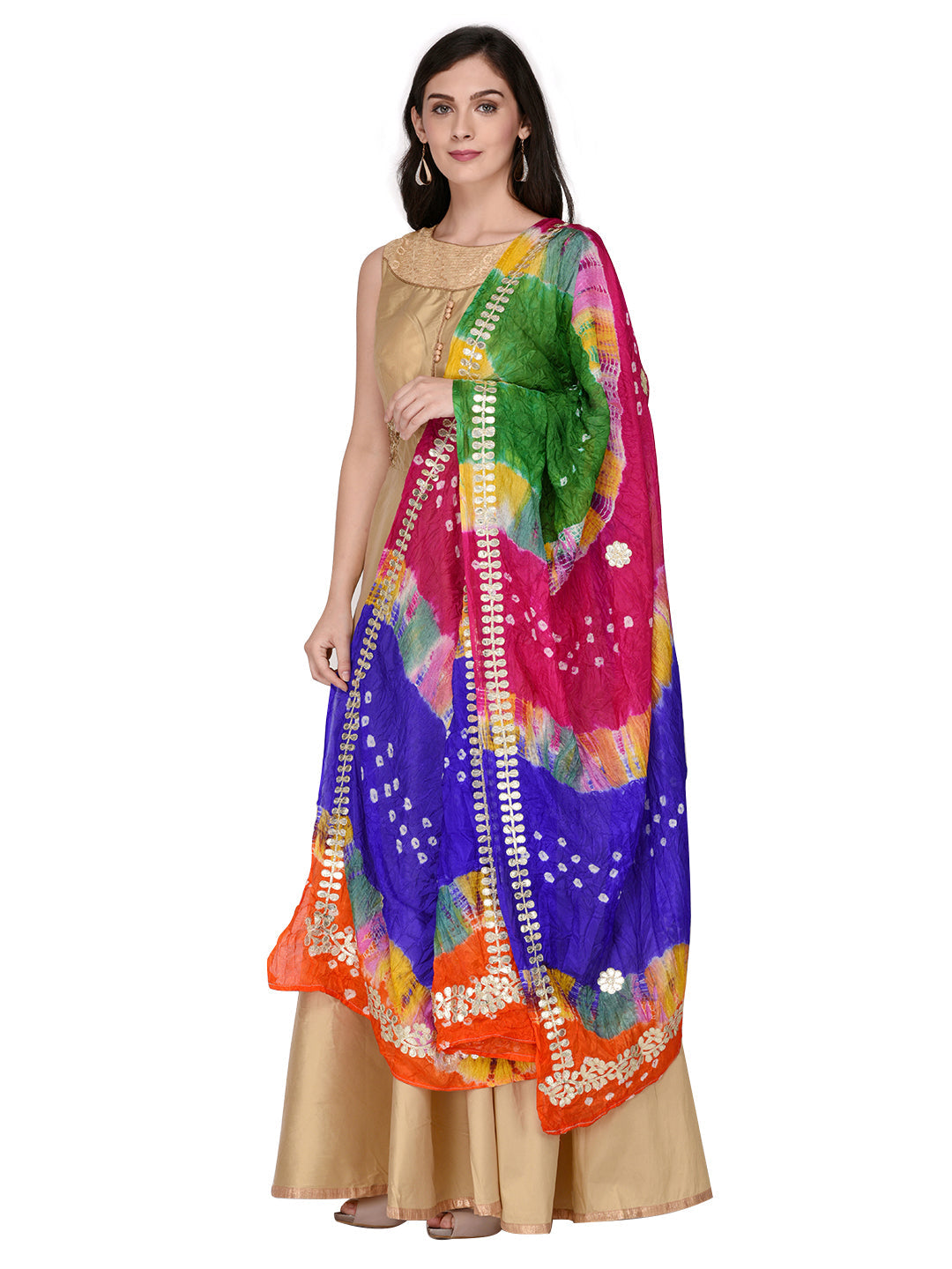 Dupatta Bazaar Woman's Multicoloured Silk dupatta - Dupatta Bazaar