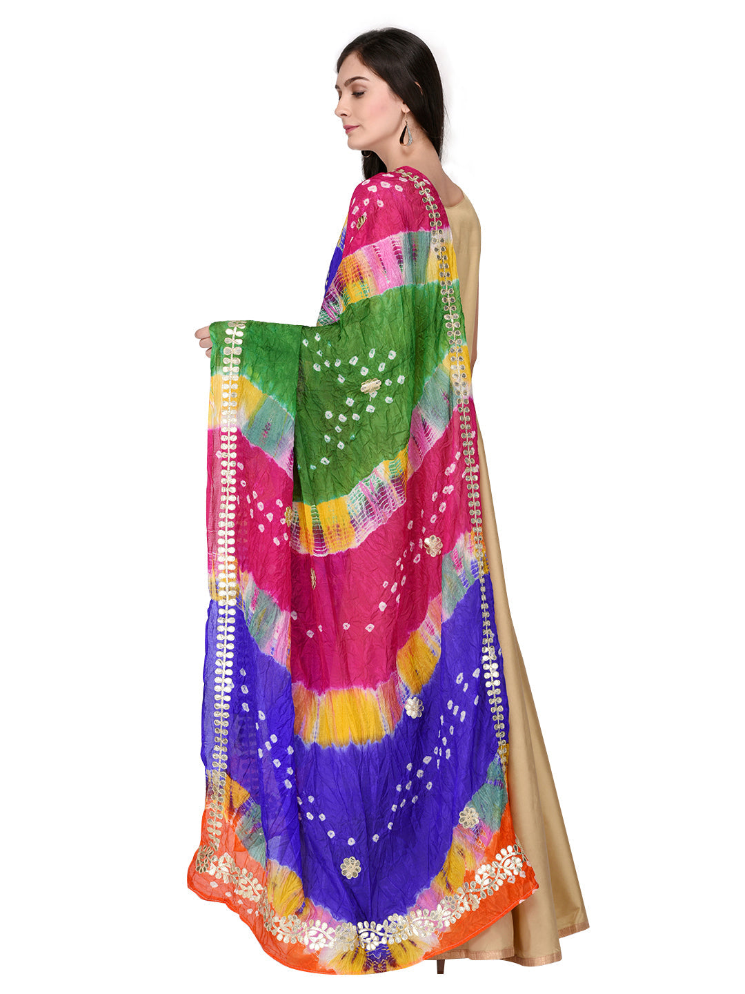 Dupatta Bazaar Woman's Multicoloured Silk dupatta - Dupatta Bazaar