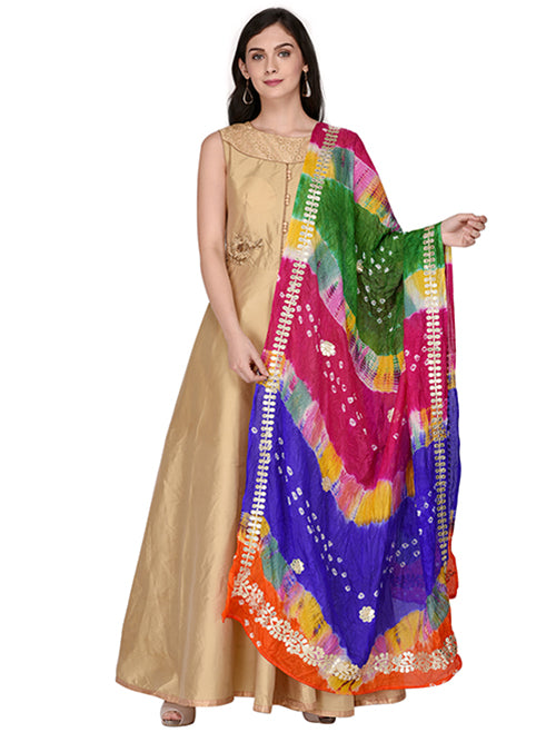 Dupatta Bazaar Woman's Multicoloured Silk dupatta - Dupatta Bazaar