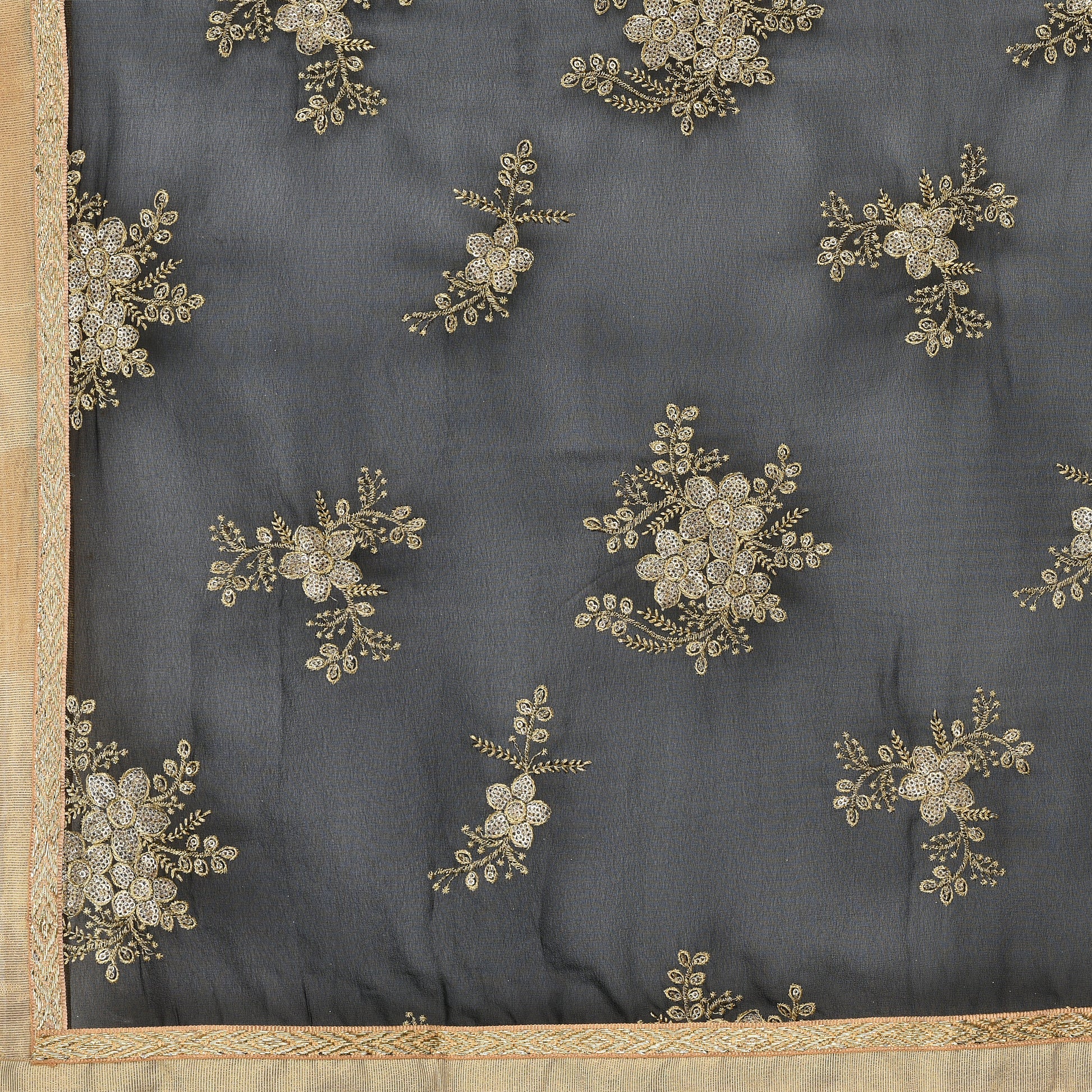 Dupatta Bazaar Woman's Georgette Dupatta with Gold Embroidery - Dupatta Bazaar