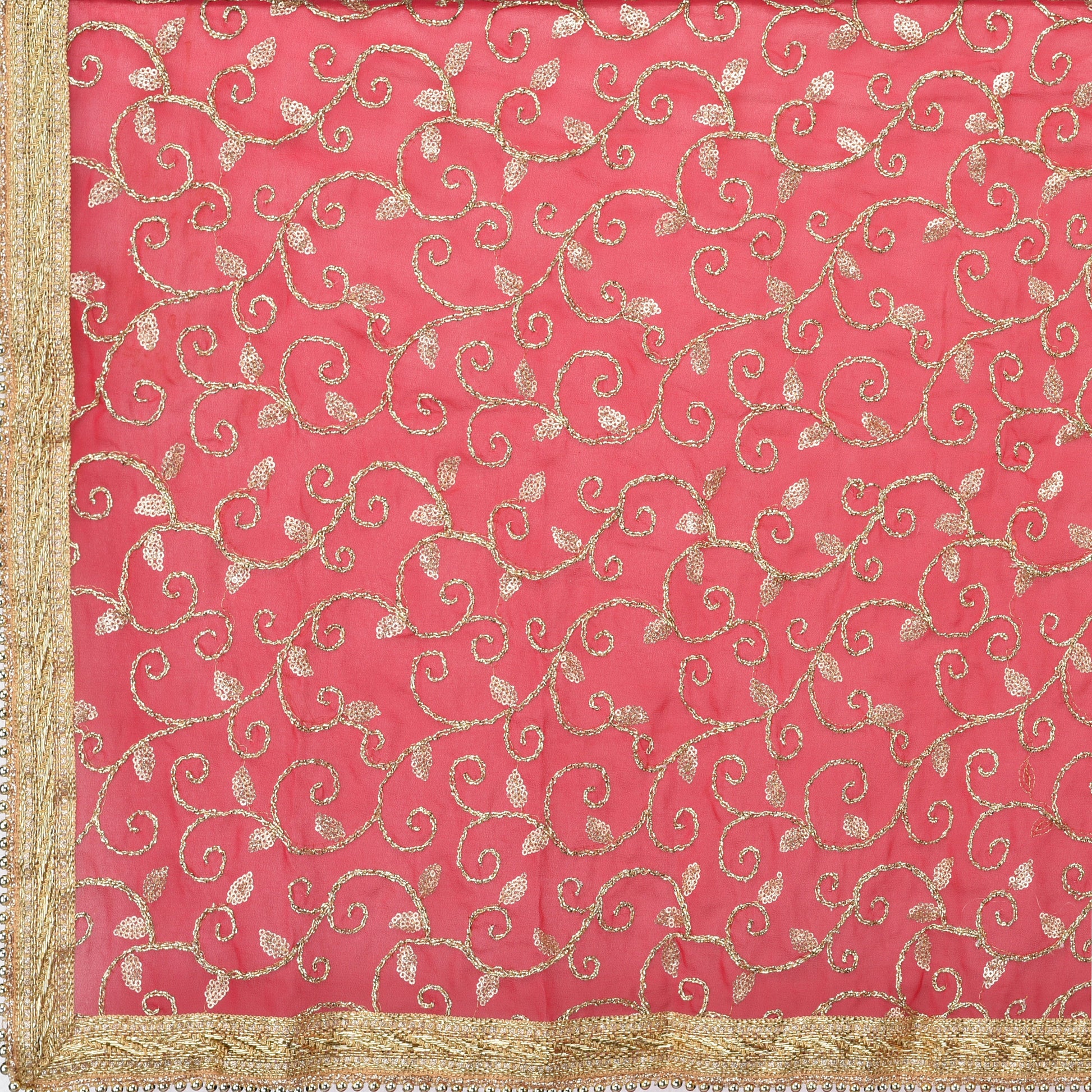 Dupatta Bazaar Woman's Georgette Dupatta with Gold Embroidery - Dupatta Bazaar