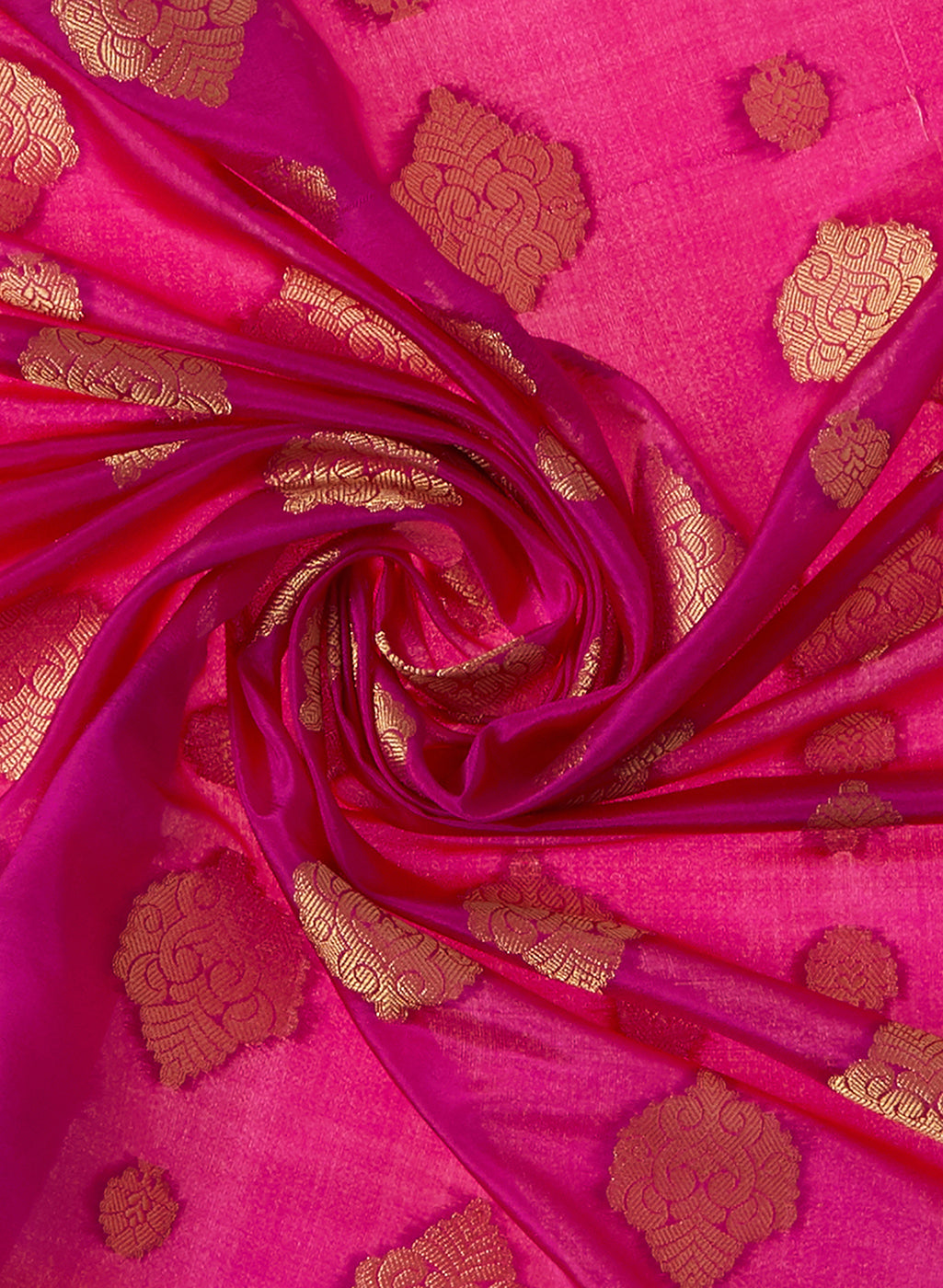 Dupatta Bazaar Woman's Pink & Orange Banarasi Silk Dupatta - Dupatta Bazaar