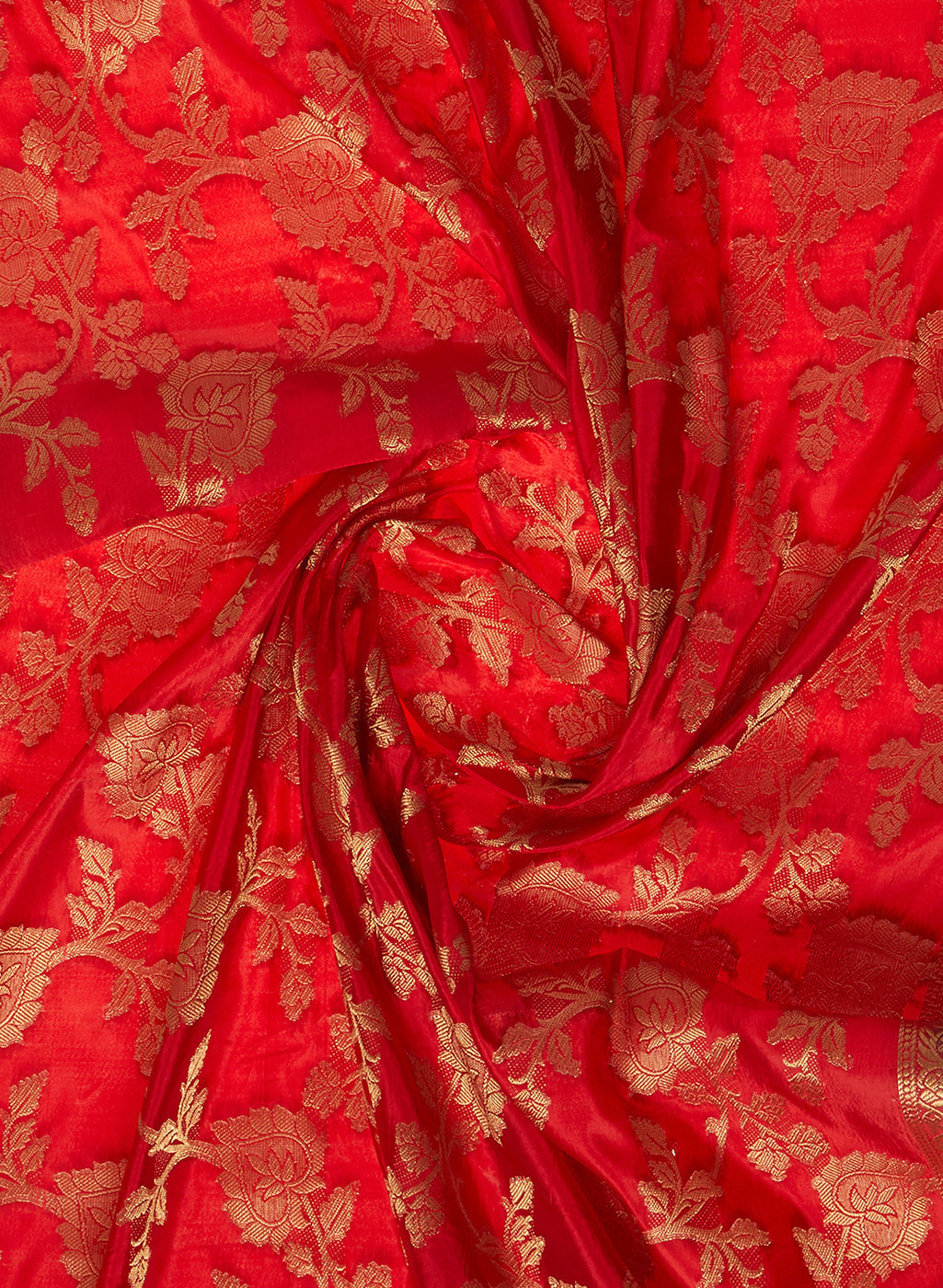Dupatta Bazaar Woman's Red & Green Banarasi Silk Dupatta - Dupatta Bazaar