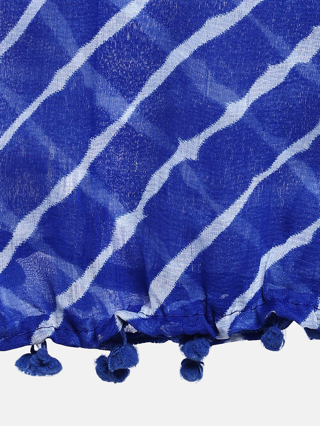 Dupatta Bazaar Woman's Blue & White Leheria Chiffon Dupatta - Dupatta Bazaar