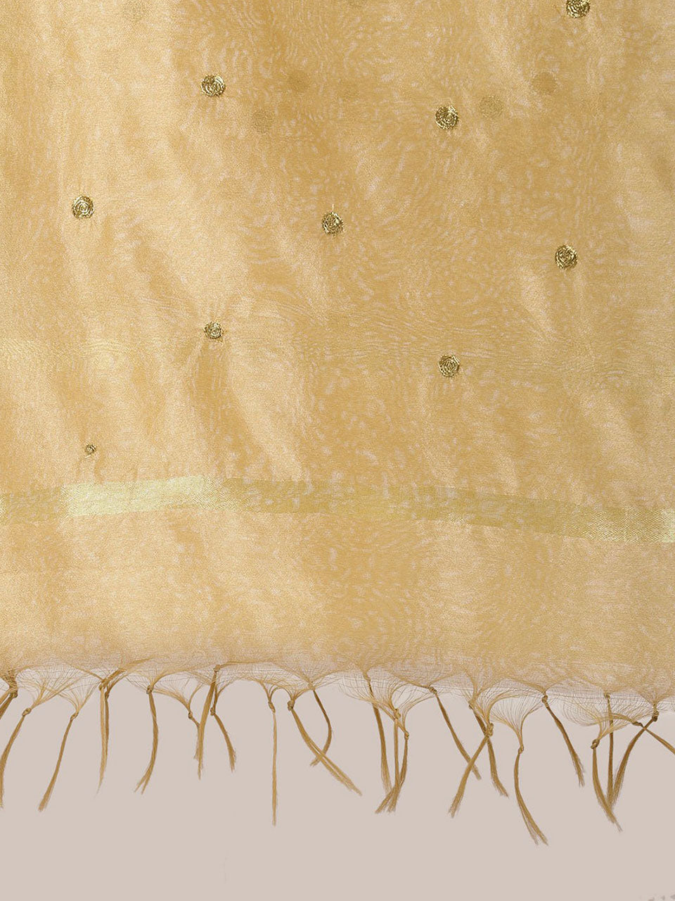 Gold dupatta with Embroidery freeshipping - Dupatta Bazaar