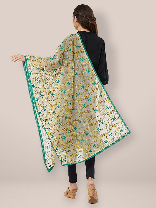 Multicolour Embroidered Dupatta freeshipping - Dupatta Bazaar