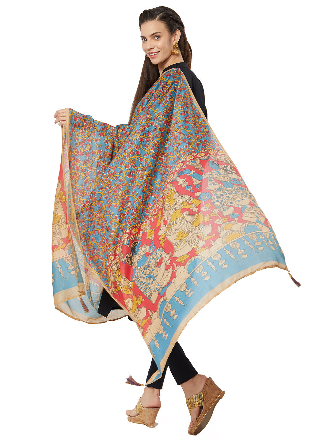 Dupatta Bazaar Woman's Printed Blended Silk Dupatta - Dupatta Bazaar