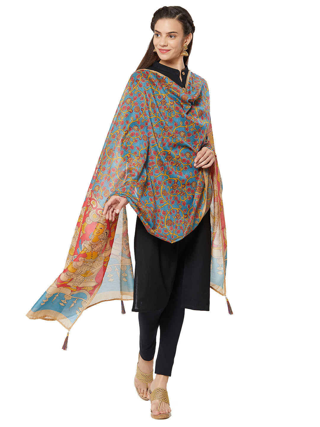 Dupatta Bazaar Woman's Printed Blended Silk Dupatta - Dupatta Bazaar