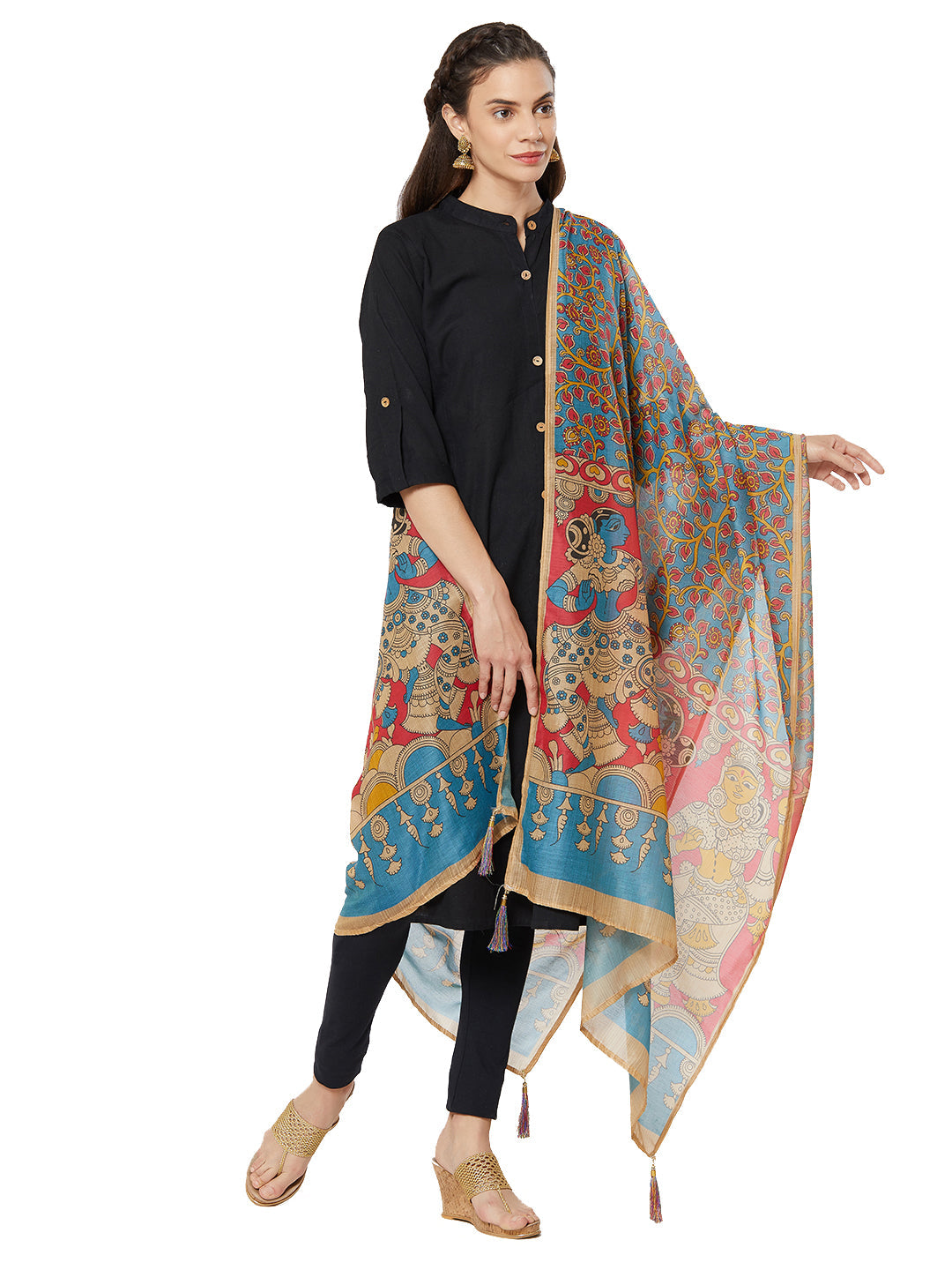 Dupatta Bazaar Woman's Printed Blended Silk Dupatta - Dupatta Bazaar