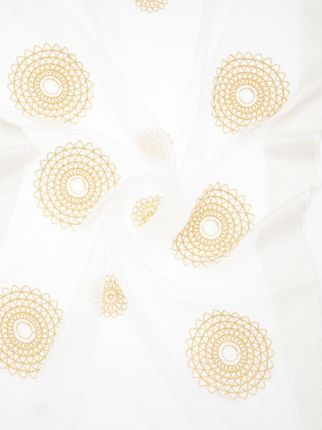Dupatta Bazaar Woman's White Organza Dupatta with Embroidery. - Dupatta Bazaar