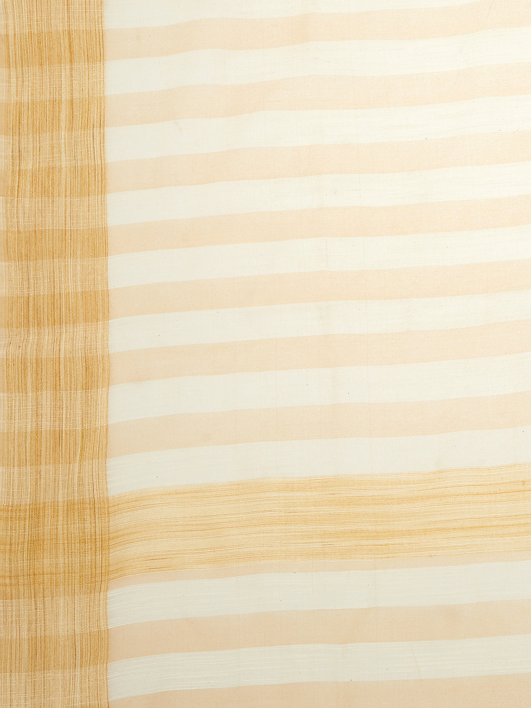 Dupatta Bazaar Woman's Striped Cotton Silk Dupatta in Beige - Dupatta Bazaar