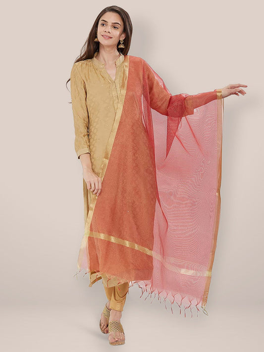 Red & Gold Dupatta freeshipping - Dupatta Bazaar