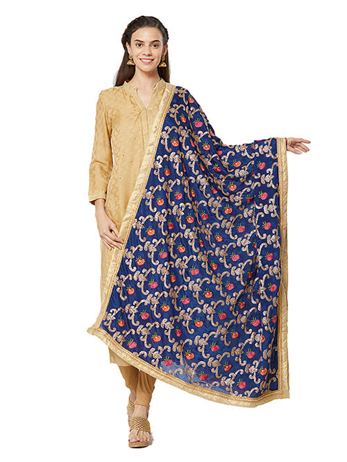 Dupatta Bazaar Woman's Crepe Silk Dupatta with Embroidery. - Dupatta Bazaar