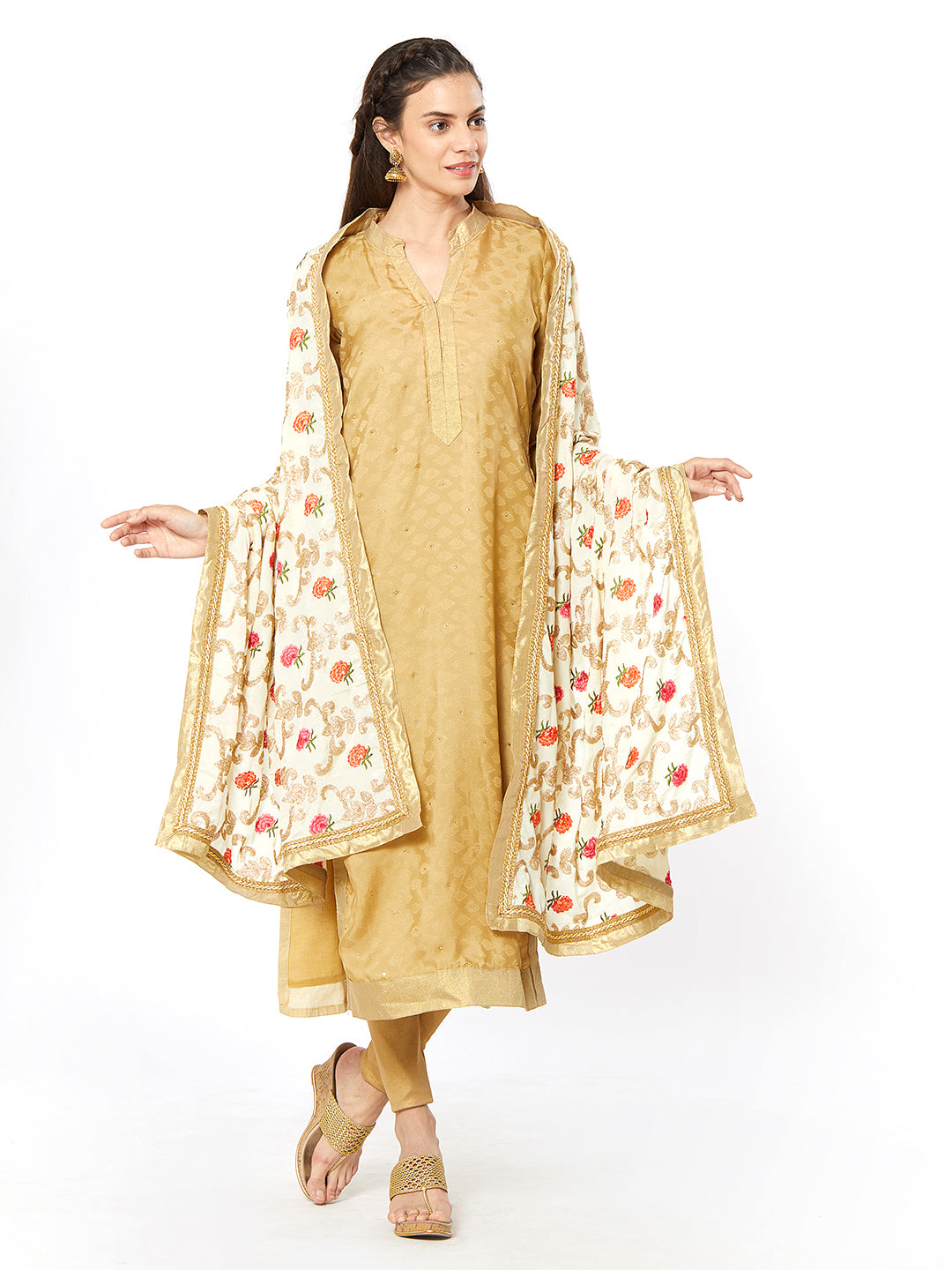 Dupatta Bazaar Woman's Crepe Silk Dupatta with Embroidery. - Dupatta Bazaar