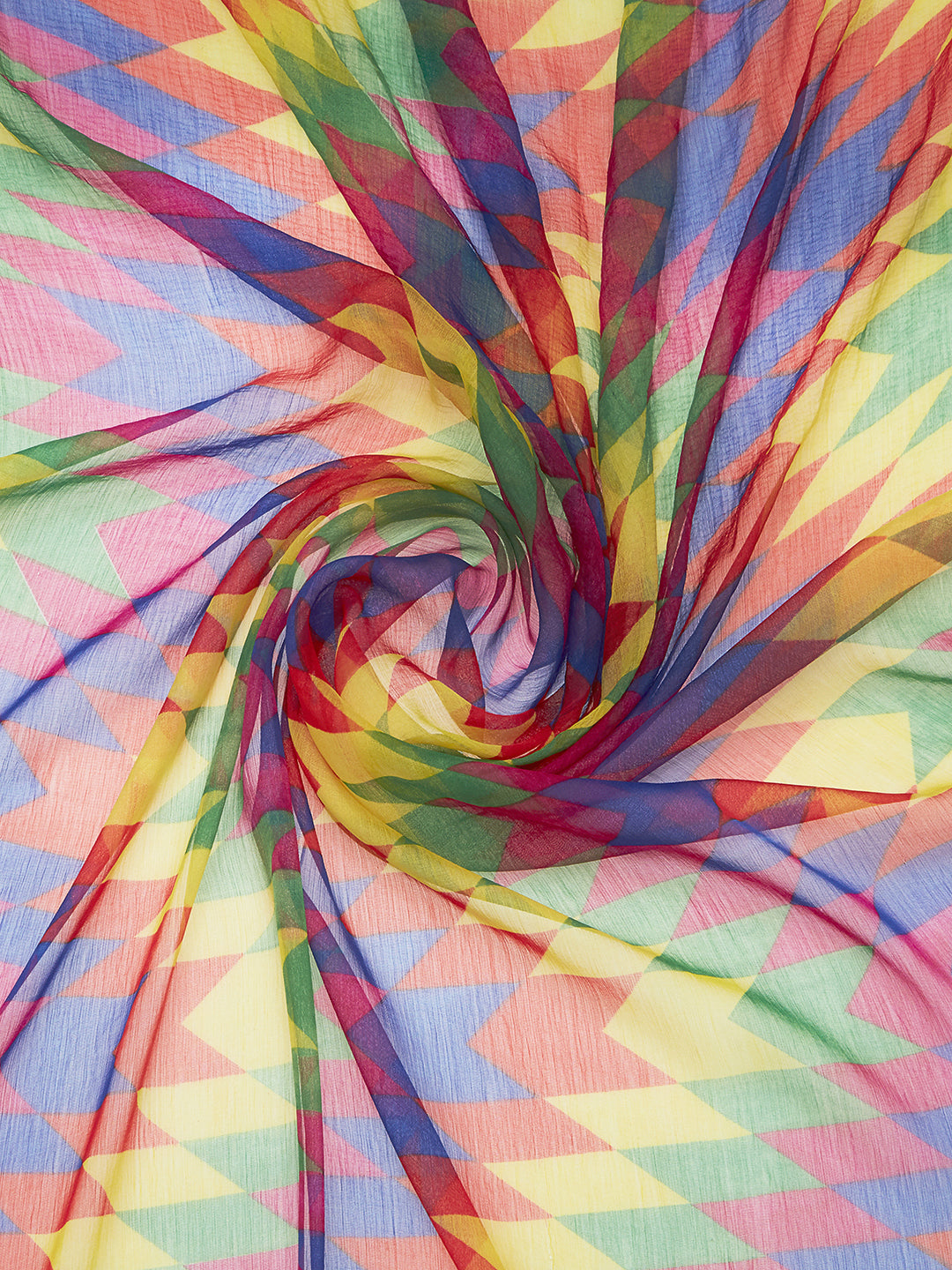 Dupatta Bazaar's Printed Chiffon Dupatta with Pom Pom lace. - Dupatta Bazaar