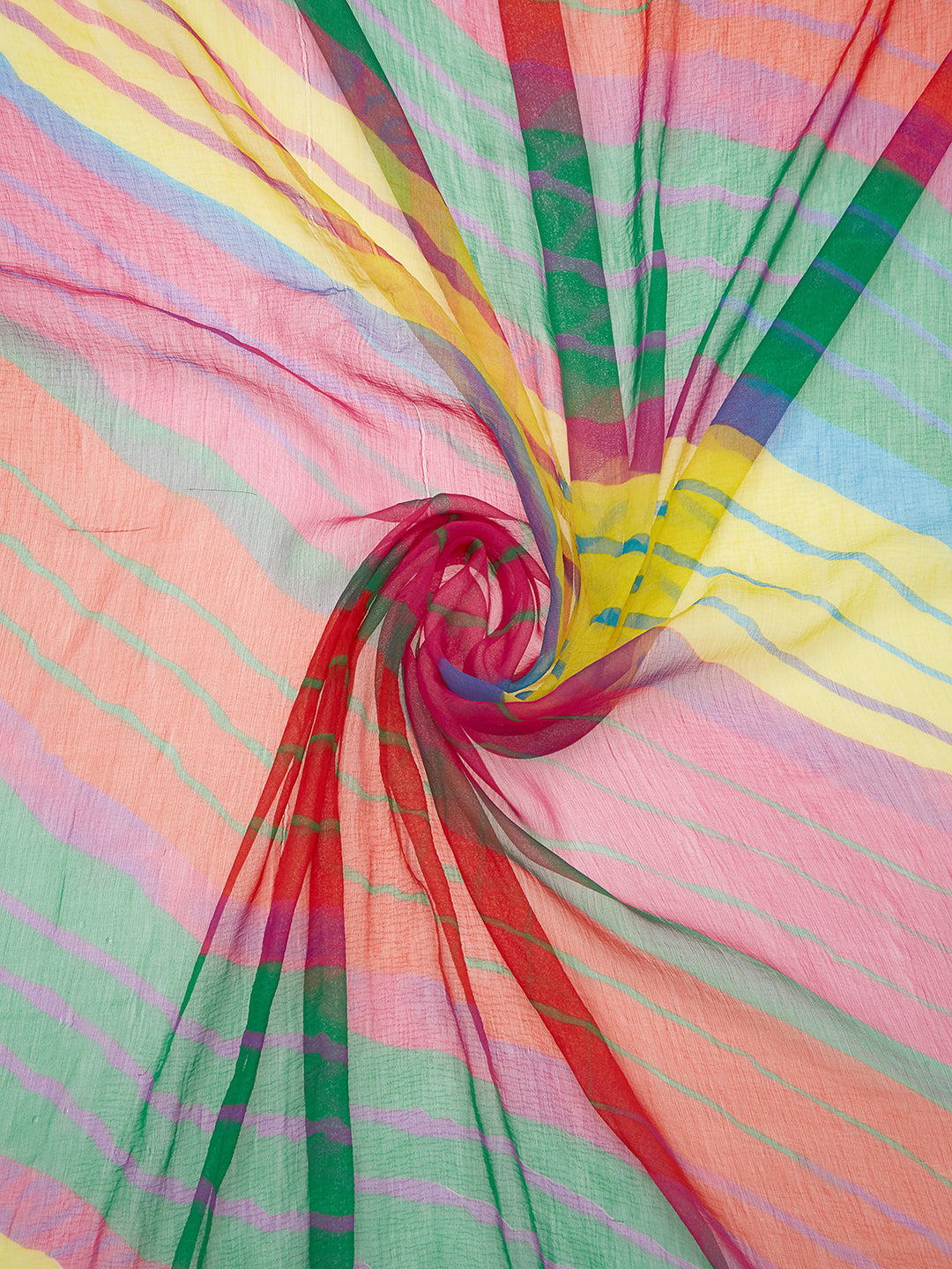 Dupatta Bazaar's Printed Chiffon Dupatta with Pom Pom lace. - Dupatta Bazaar