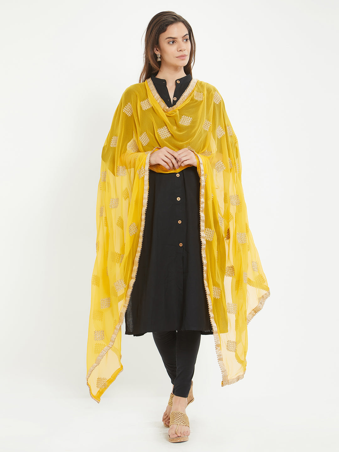 Dupatta Bazaar Woman's Embroidered Chiffon Dupatta - Dupatta Bazaar