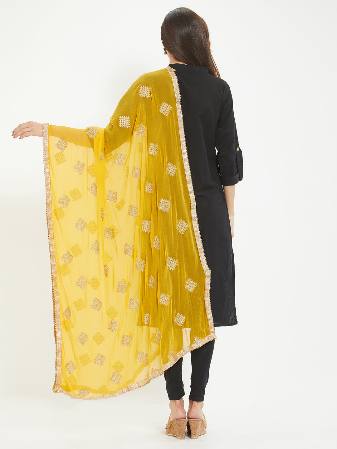 Dupatta Bazaar Woman's Embroidered Chiffon Dupatta - Dupatta Bazaar