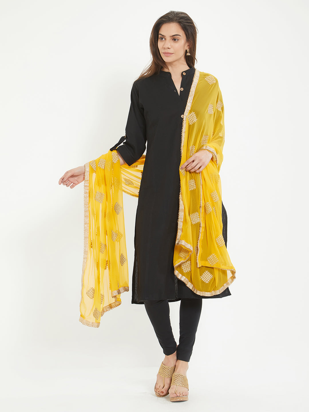 Dupatta Bazaar Woman's Embroidered Chiffon Dupatta - Dupatta Bazaar