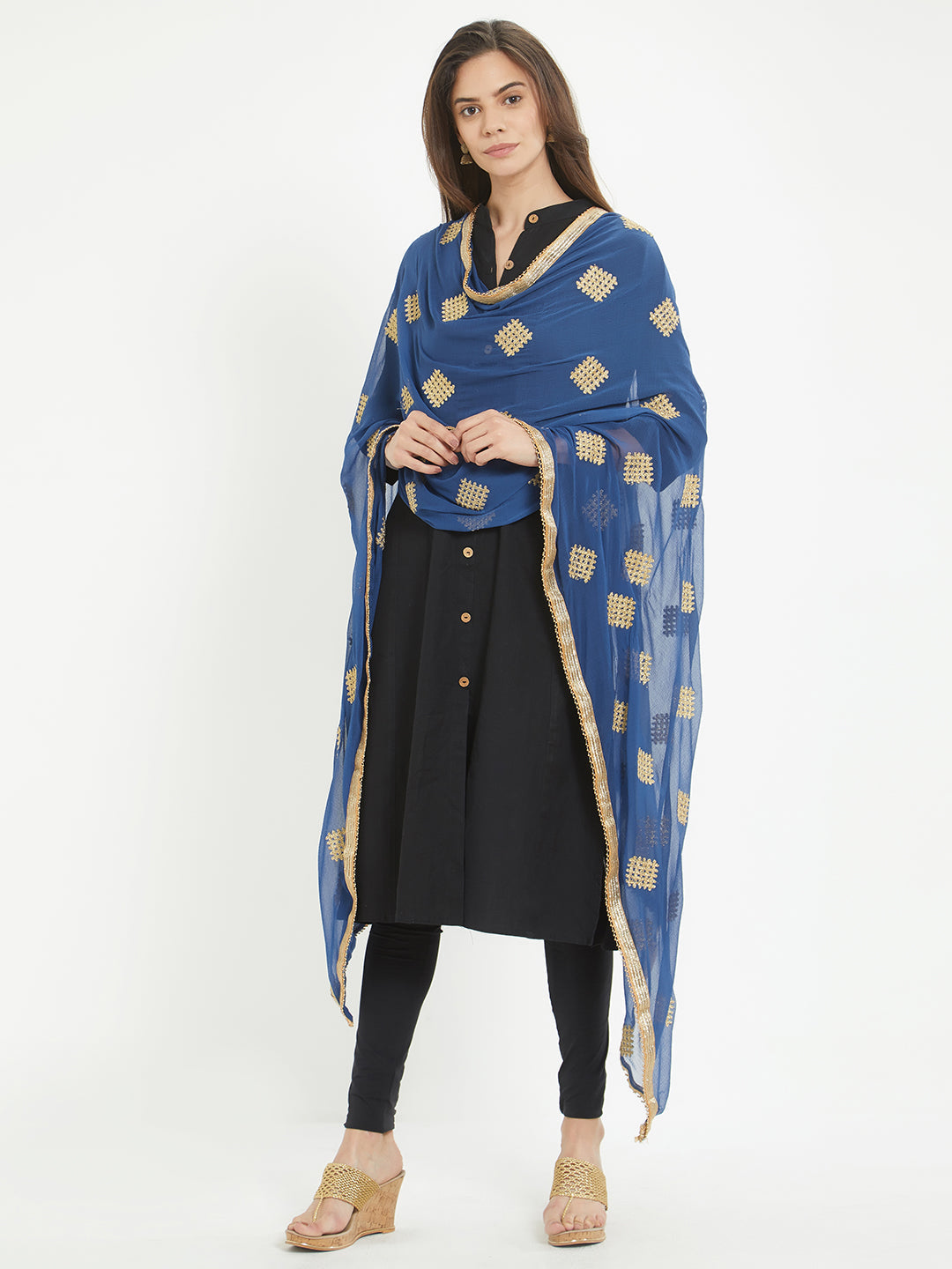 Dupatta Bazaar Woman's Embroidered Chiffon Dupatta - Dupatta Bazaar