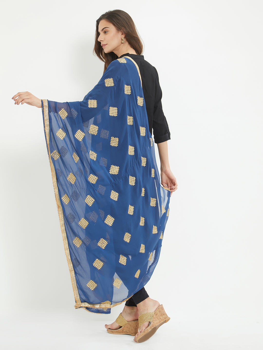 Dupatta Bazaar Woman's Embroidered Chiffon Dupatta - Dupatta Bazaar