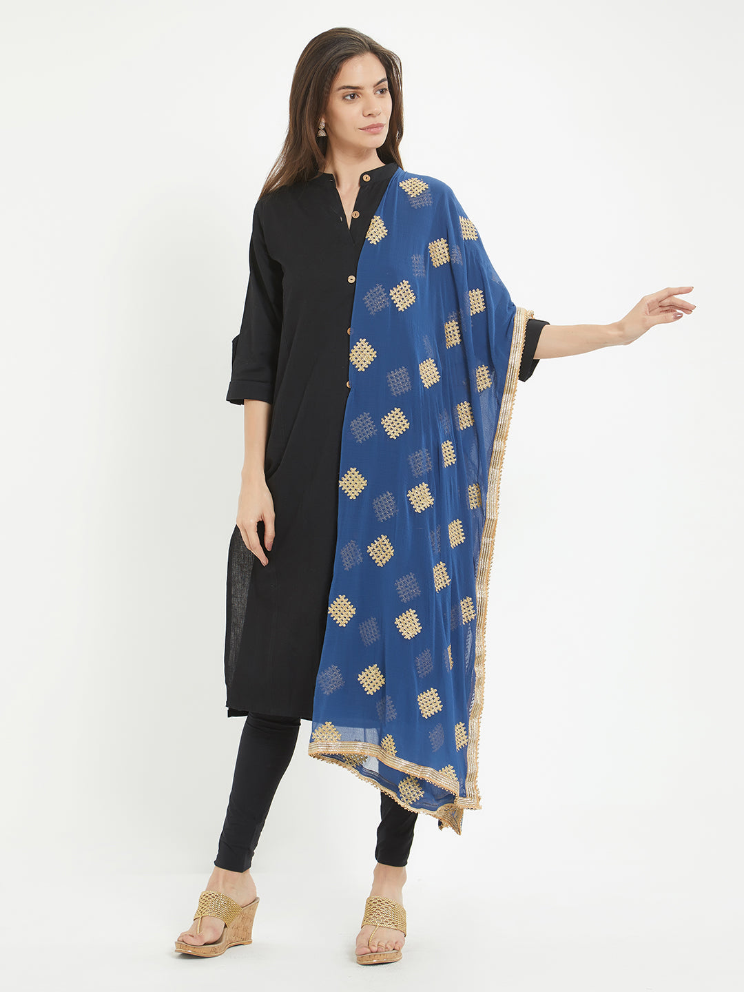Dupatta Bazaar Woman's Embroidered Chiffon Dupatta - Dupatta Bazaar