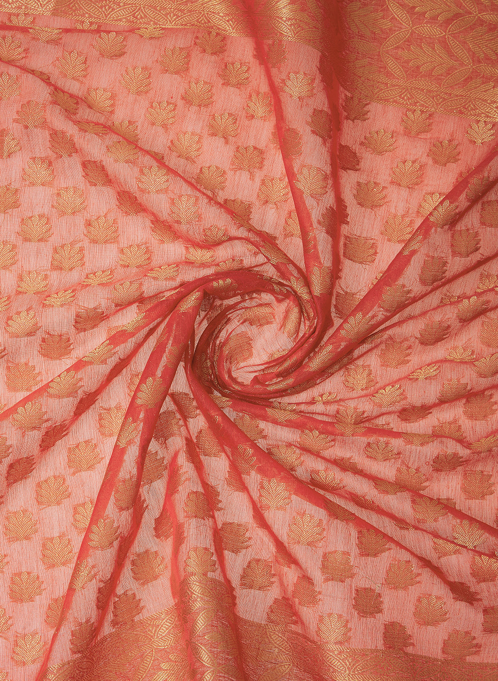 Dupatta Bazaar Woman's Red & Gold Banarasi Silk  Dupatta - Dupatta Bazaar