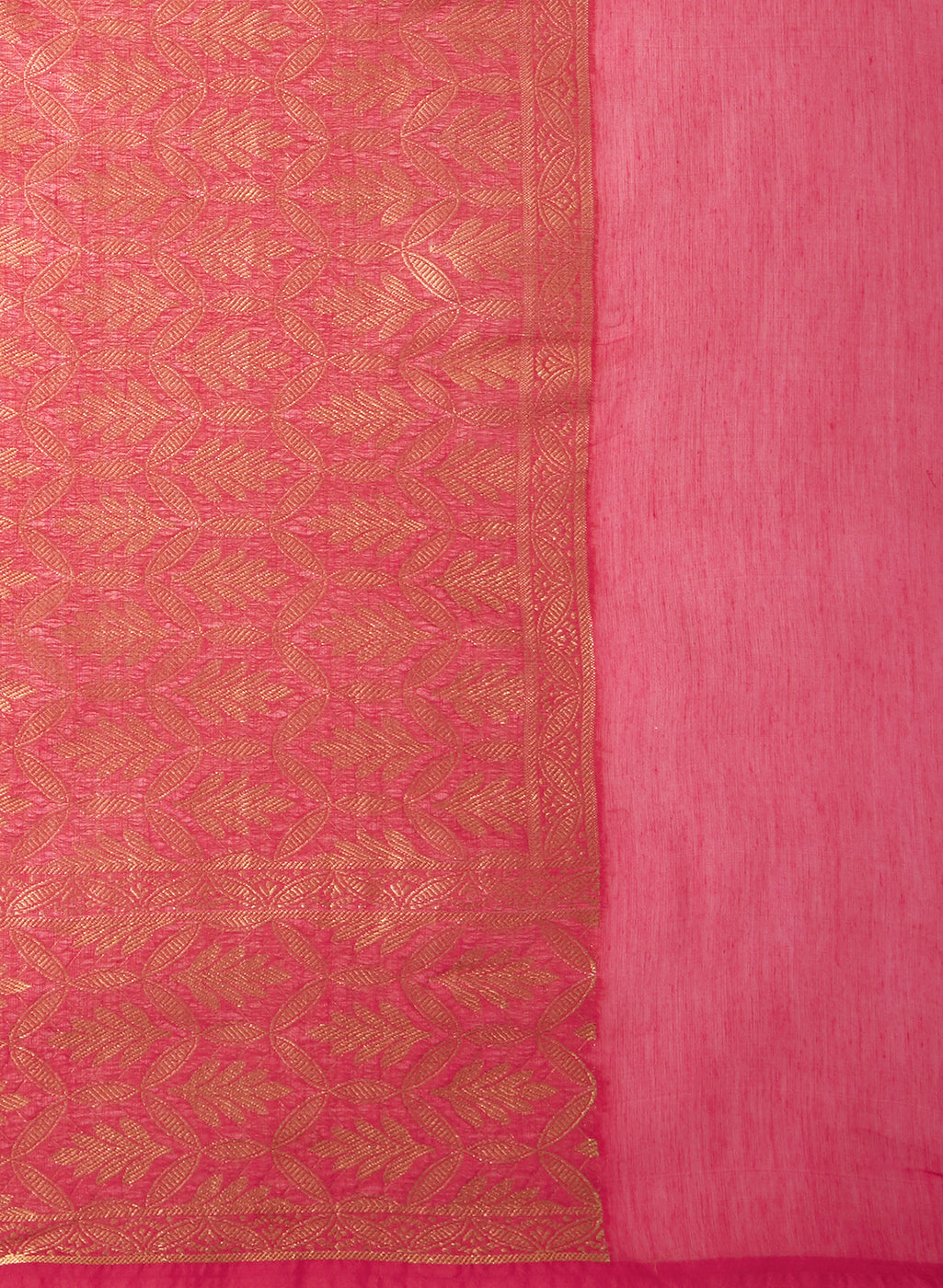 Dupatta Bazaar Woman's Pink & Gold Banarasi Silk  Dupatta - Dupatta Bazaar